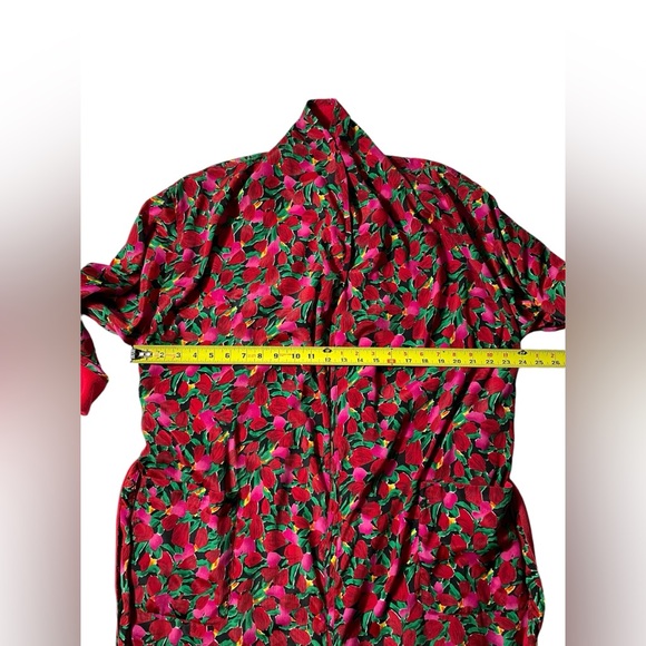 VTG Victorias Secret Terry Lined  Bathrobe Womens One Size Floral Gold Label - Picture 6 of 8